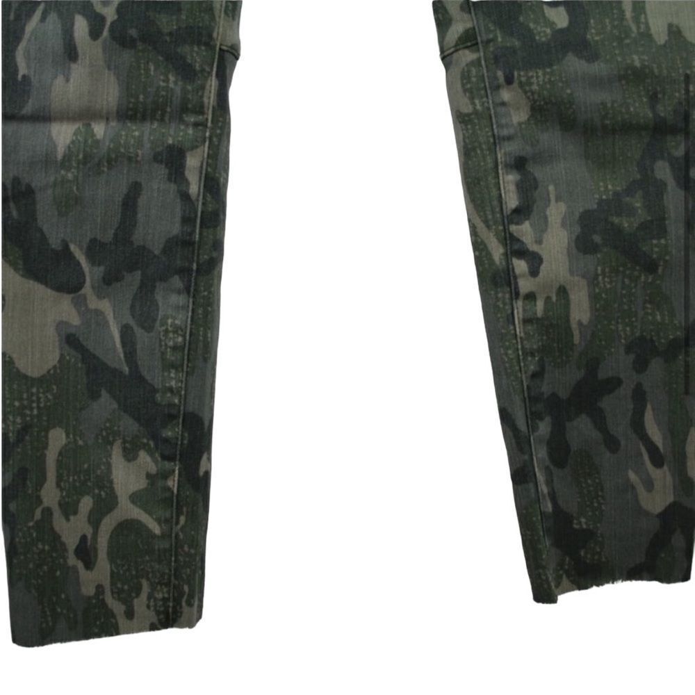 Etienne Marcel Camo Skinny Jeans Red Zipper Pockets Raw Cut Hemline Size 30 - Picture 3 of 7